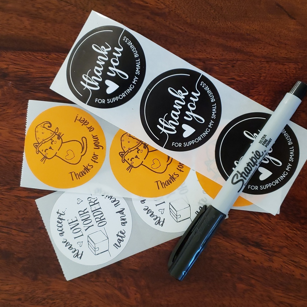 3/$15 50pc Halloween Thank You Stickers Cat Shipping Small Business Set - Picture 4 of 7